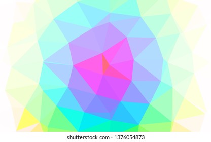 Light Multicolor, Rainbow vector abstract polygonal cover. A sample with polygonal shapes. Completely new design for your business.