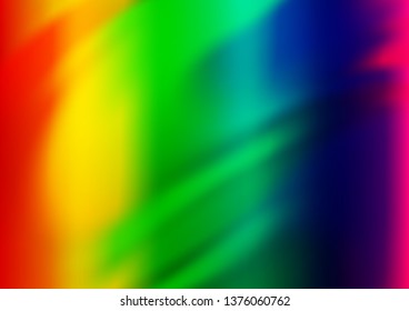 Light Multicolor, Rainbow vector abstract blurred template. Creative illustration in halftone style with gradient. A completely new design for your business.