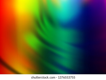 Light Multicolor, Rainbow vector abstract blurred template. A vague abstract illustration with gradient. The elegant pattern for brand book.