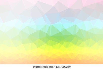 Light Multicolor, Rainbow vector abstract polygonal texture. A sample with polygonal shapes. Template for your brand book.