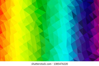 Light Multicolor, Rainbow vector abstract polygonal cover. A sample with polygonal shapes. Template for a cell phone background.
