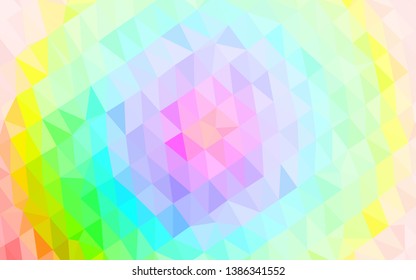 Light Multicolor, Rainbow vector abstract polygonal cover. A sample with polygonal shapes. Elegant pattern for a brand book.