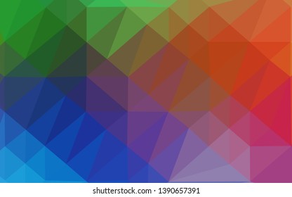 Light Multicolor, Rainbow vector abstract mosaic backdrop. Creative illustration in halftone style with gradient. Completely new design for your business.