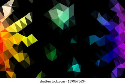 Light Multicolor, Rainbow vector abstract mosaic backdrop. Shining illustration, which consist of triangles. Elegant pattern for a brand book.