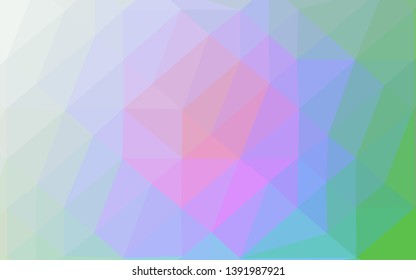 Light Multicolor, Rainbow vector abstract polygonal layout. Creative illustration in halftone style with gradient. Template for your brand book.