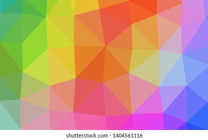 Light Multicolor, Rainbow vector abstract polygonal texture. Geometric illustration in Origami style with gradient. New texture for your design.