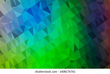 Light Multicolor, Rainbow vector abstract polygonal cover. Colorful illustration in abstract style with gradient. Completely new design for your business.