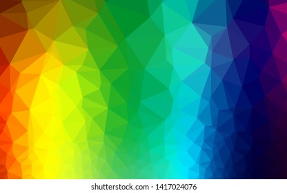 Light Multicolor, Rainbow vector abstract polygonal layout. Triangular geometric sample with gradient.  Triangular pattern for your business design.