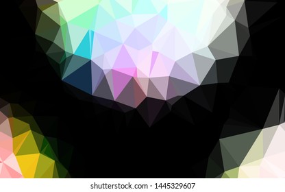 Light Multicolor, Rainbow vector abstract mosaic pattern. A completely new color illustration in a vague style. Triangular pattern for your business design.
