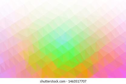 Light Multicolor, Rainbow vector abstract polygonal layout. Triangular geometric sample with gradient.  Elegant pattern for a brand book.