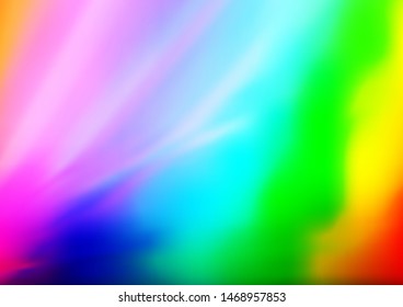 Light Multicolor, Rainbow vector abstract blurred wavy pattern. Creative illustration with gradient. The elegant pattern for brand book.
