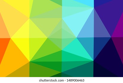 Light Multicolor, Rainbow vector abstract mosaic background. An elegant bright illustration with gradient. The best triangular design for your business.