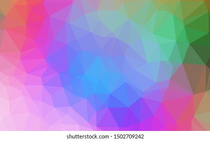 Light Multicolor, Rainbow vector abstract polygonal texture. Creative illustration in halftone style with gradient. Completely new template for your business design.