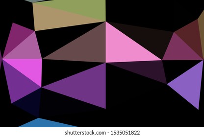 Light Multicolor, Rainbow vector abstract mosaic background. A sample with polygonal shapes. Completely new template for your business design.