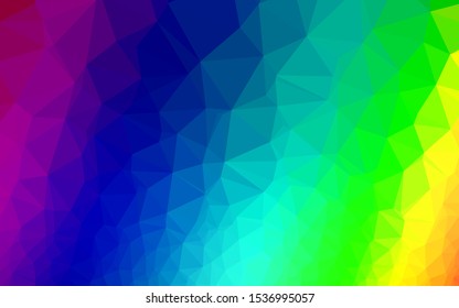 Light Multicolor, Rainbow vector abstract mosaic pattern. Colorful illustration in Origami style with gradient.  Elegant pattern for a brand book.