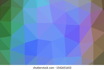 Light Multicolor, Rainbow vector abstract mosaic backdrop. Colorful illustration in Origami style with gradient.  New texture for your design.