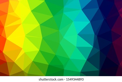 Light Multicolor, Rainbow vector abstract polygonal cover. Creative illustration in halftone style with gradient. Brand new design for your business.