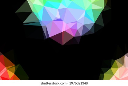 Light Multicolor, Rainbow vector abstract polygonal texture. A sample with polygonal shapes. Template for a cell phone background.