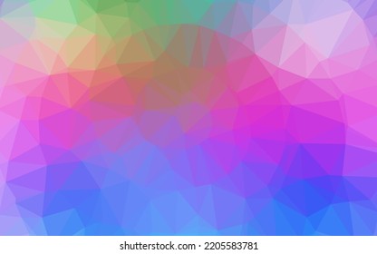 Light Multicolor, Rainbow vector abstract polygonal layout. A vague abstract illustration with gradient. Template for a cell phone background.