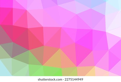 Light Multicolor, Rainbow vector abstract polygonal texture. Colorful illustration in abstract style with gradient. Elegant pattern for a brand book.