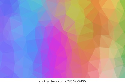 Light Multicolor, Rainbow vector abstract polygonal layout. Triangular geometric sample with gradient.  Polygonal design for your web site.
