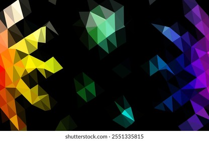 Multicolor claro, cubierta poligonal abstracta del Vector del arco iris. Ilustración colorida en estilo Origami con gradiente.  Patrón triangular para el diseño de su negocio.