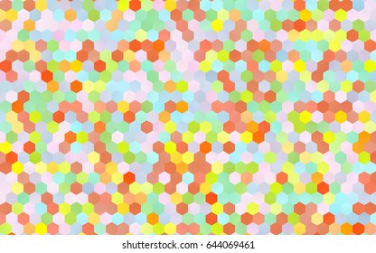 Light Multicolor, Rainbow vector abstract textured polygonal background. Brand-new blurry hexagonal design. Pattern can be used for background.