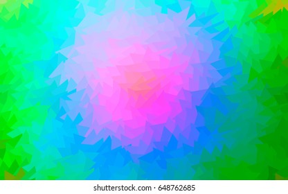 Light Multicolor, Rainbow vector abstract colorful background, which consist of triangles. Pattern with colored triangles on white background.
