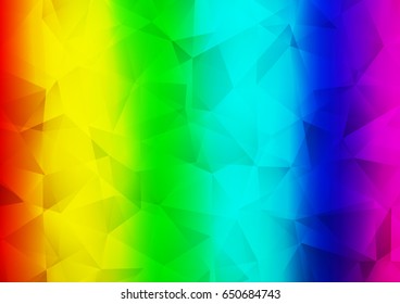 Light Multicolor, Rainbow vector abstract polygonal pattern. Brand-new colored illustration in blurry style with gradient. The template can be used as a background for cell phones.