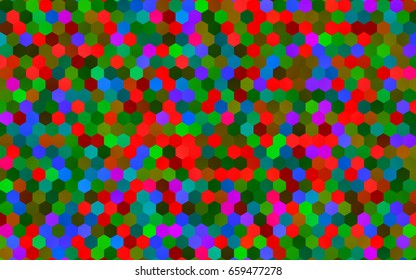 Light Multicolor, Rainbow vector abstract textured polygonal background. Brand-new blurry hexagonal design. Pattern can be used for background.