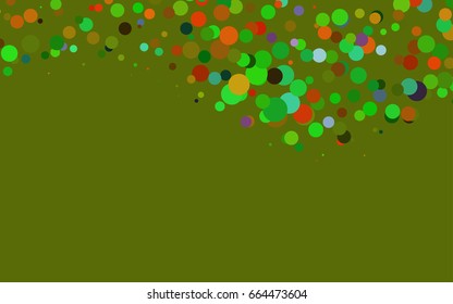 Light Multicolor, Rainbow vector abstract pattern with circles. Geometry template for your business design. Background with colored spheres.