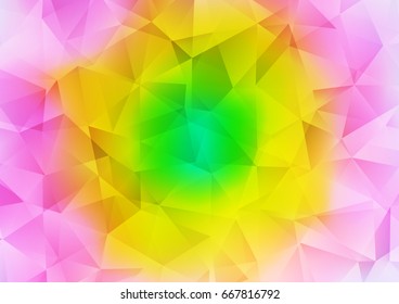 Light Multicolor, Rainbow vector abstract polygonal background. A sample with polygonal shapes. A new texture for your design.