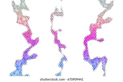 Light Multicolor, Rainbow vector abstract textured polygonal background. Brand-new blurry hexagonal design. Pattern can be used for background.