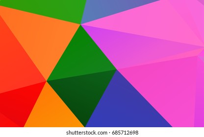 Light Multicolor, Rainbow vector abstract mosaic background. Shining illustration, which consist of triangles. The completely new template can be used for your brand book.