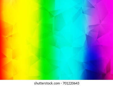 Light Multicolor, Rainbow vector abstract polygonal background. Modern geometrical abstract illustration with gradient. Brand-new style for your business design.