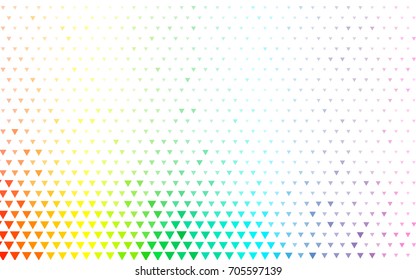 Light Multicolor, Rainbow vector abstract colorful background, which consist of triangles. Pattern with colored triangles on white background.
