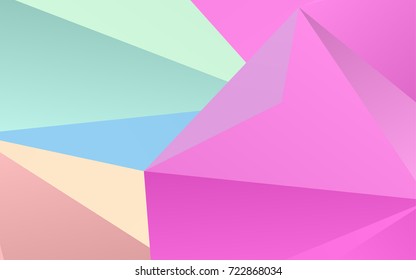 Light Multicolor, Rainbow vector abstract mosaic background. Geometric illustration in Origami style with gradient.  The template can be used as a background for cell phones.