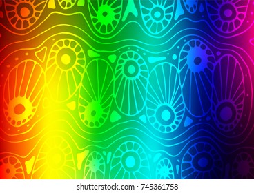 Light Multicolor, Rainbow vector abstract doodle texture. Colorful illustration in abstract style with doodles and Zen tangles. Brand-new design for your business.