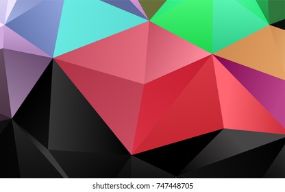 Light Multicolor, Rainbow vector abstract polygonal pattern. Shining illustration, which consist of triangles. A new texture for your design.