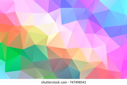 Light Multicolor, Rainbow vector abstract polygonal pattern. Glitter abstract illustration with an elegant design. The polygonal design can be used for your web site.