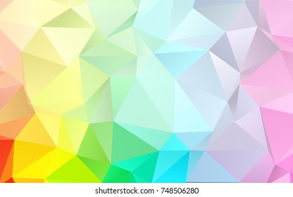 Light Multicolor, Rainbow vector abstract mosaic template. A completely new color illustration in a vague style. The best triangular design for your business.