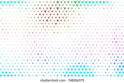 Light Multicolor, Rainbow vector abstract colorful background, which consist of triangles. Pattern with colored triangles on white background.