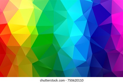 Light Multicolor, Rainbow vector abstract mosaic template. An elegant bright illustration with gradient. The elegant pattern can be used as part of a brand book.
