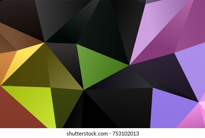 Light Multicolor, Rainbow vector abstract polygonal template. Colorful abstract illustration with gradient. The template can be used as a background for cell phones.