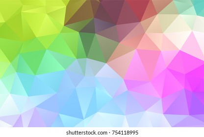 Light Multicolor, Rainbow vector abstract mosaic template. Colorful abstract illustration with gradient. The polygonal design can be used for your web site.