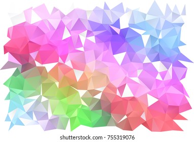 Light Multicolor, Rainbow vector abstract polygonal background. Geometric illustration in Origami style with gradient.  Brand-new style for your business design.