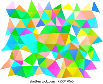 Light Multicolor, Rainbow vector abstract mosaic template. Triangular geometric sample with gradient.  The template can be used as a background for cell phones.