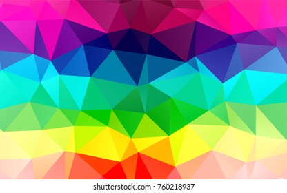 Light Multicolor, Rainbow vector abstract mosaic template. Creative illustration in halftone style with gradient. The template can be used as a background for cell phones.