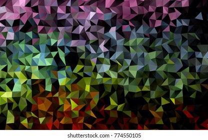 Light Multicolor, Rainbow vector abstract mosaic template. A sample with polygonal shapes. A completely new design for your business.