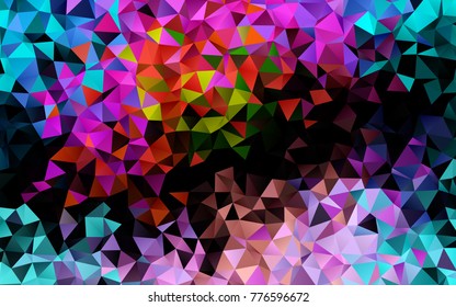 Light Multicolor, Rainbow vector abstract mosaic background. A sample with polygonal shapes. Brand-new design for your business.